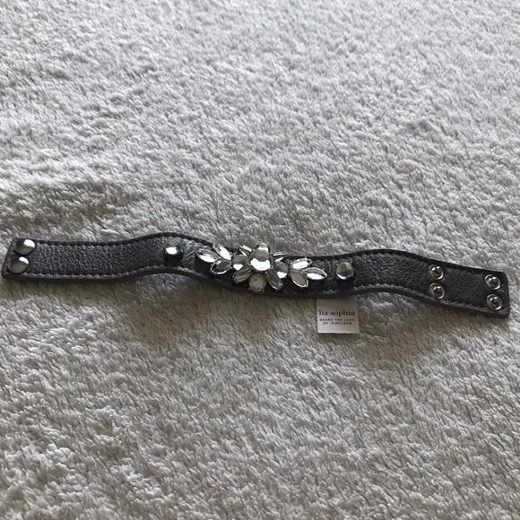 Grey Leather Lia Sophia Bracelet - Picture 3 of 3